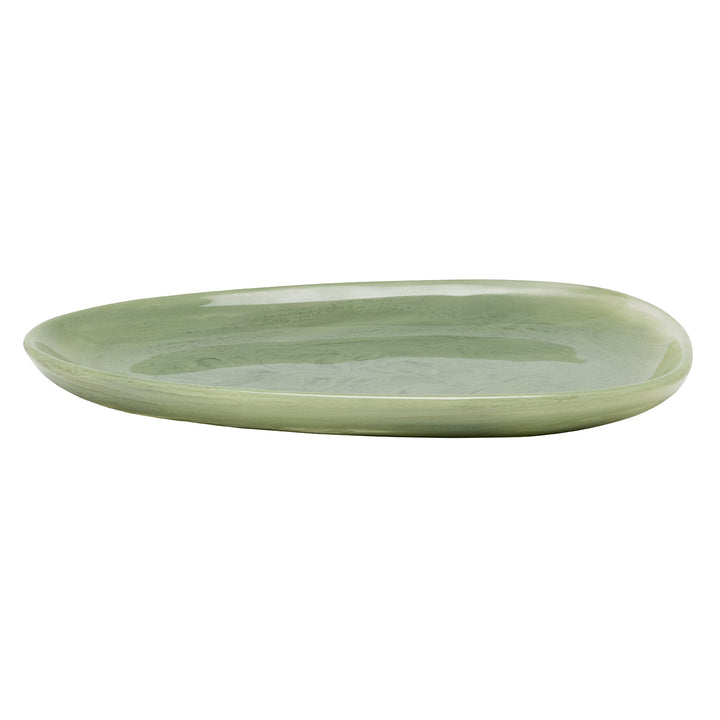 Vashti Sage Resin Oval Serving Platter Set/2