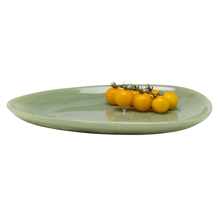 Vashti Sage Resin Oval Serving Platter Set/2