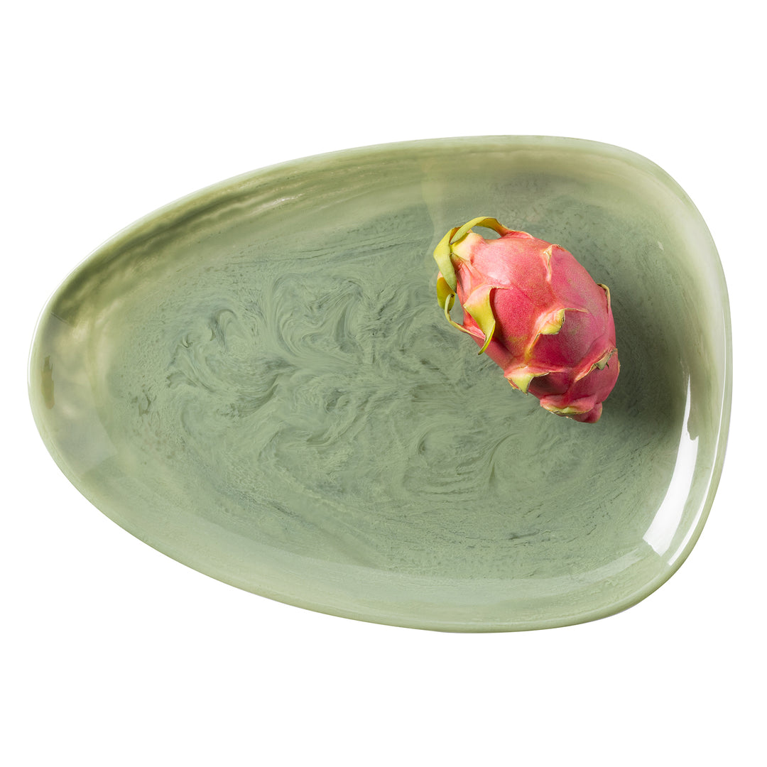 Vashti Sage Resin Oval Serving Platter Set/2