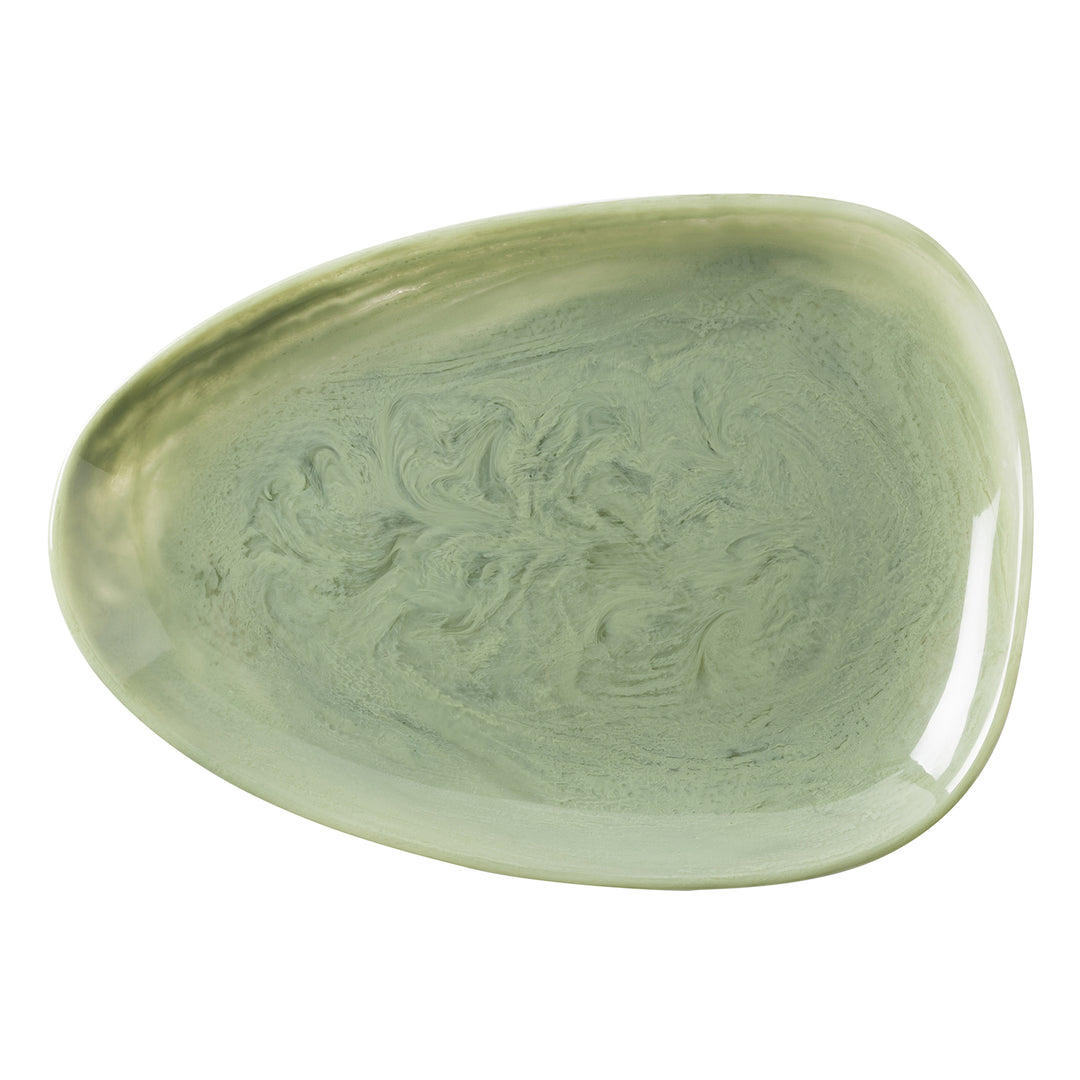 Vashti Sage Resin Oval Serving Platter Set/2
