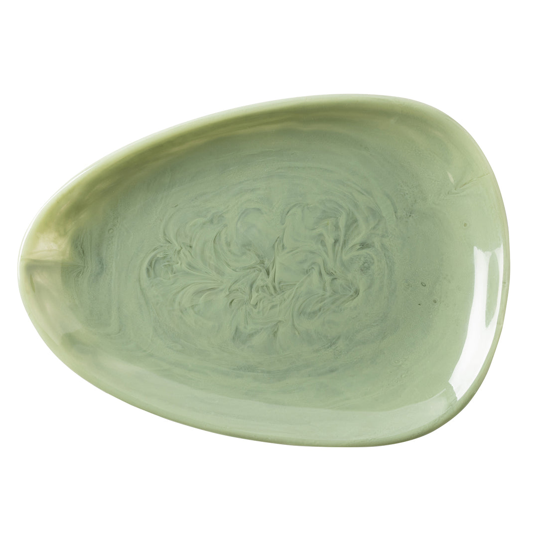 Vashti Sage Resin Oval Serving Platter Set/2