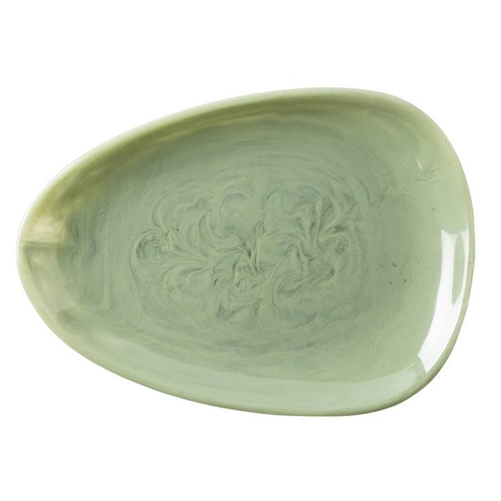 Vashti Sage Resin Oval Serving Platter Set/2