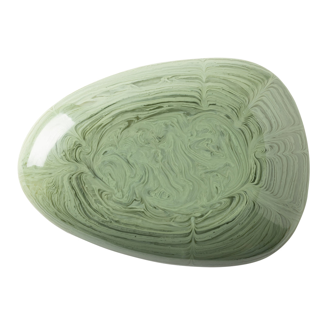 Vashti Sage Resin Oval Serving Platter Set/2