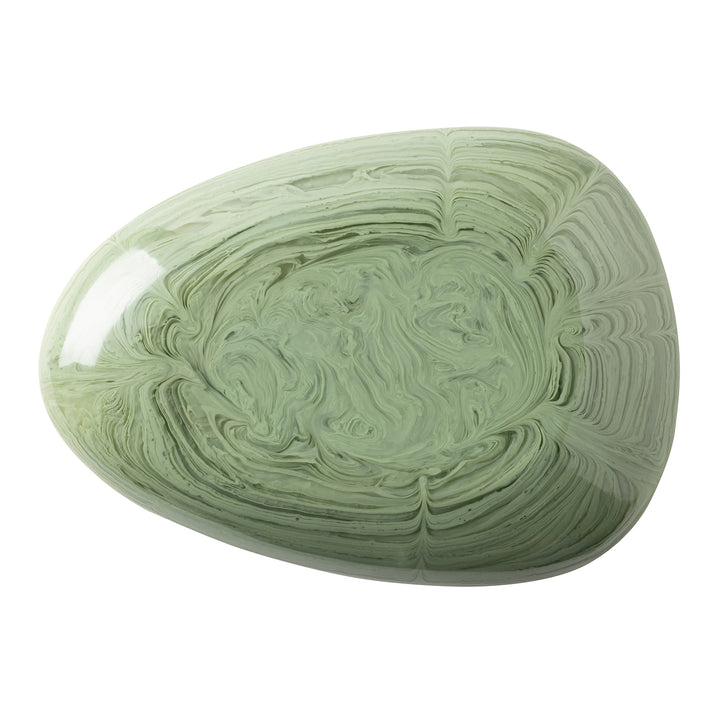 Vashti Sage Resin Oval Serving Platter Set/2