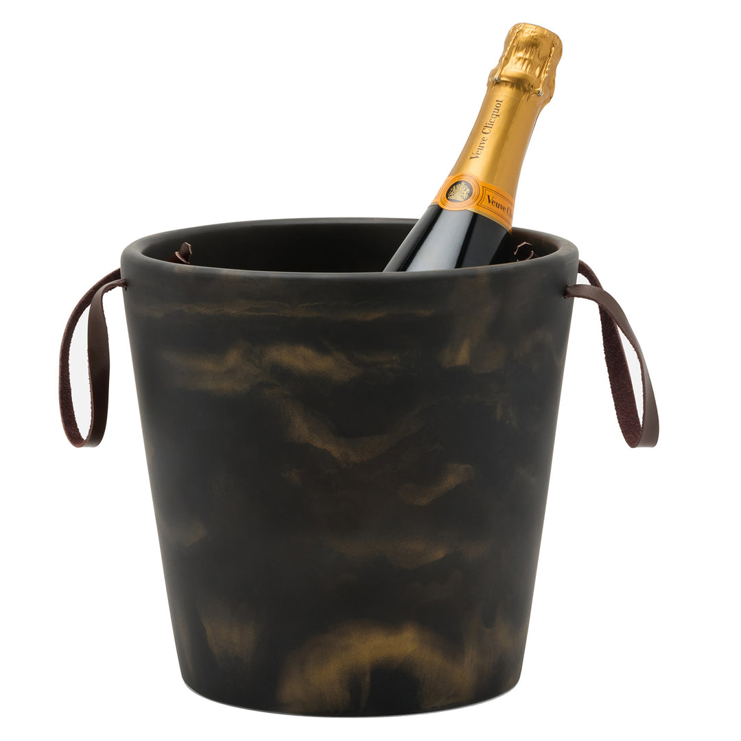 Wesley Black/Gold Swirled Champagne Bucket