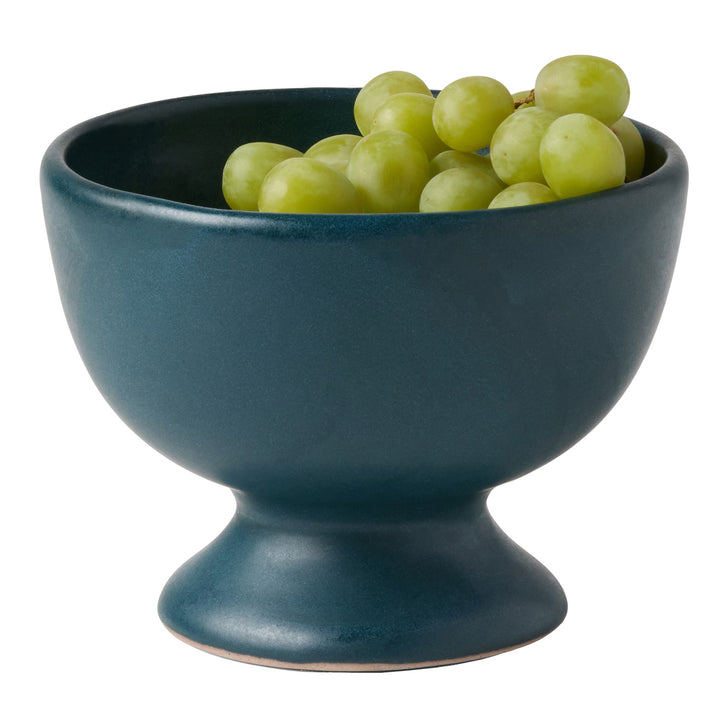 Wilson Midnight Teal Footed Serving Bowl Medium Set/2