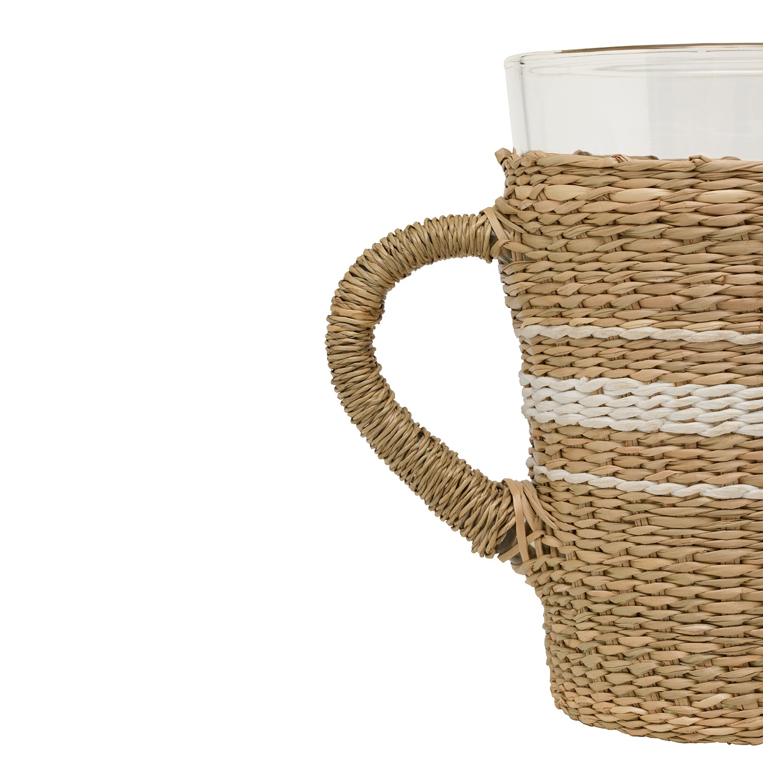 Zaley Natural/White Seagrass Pitcher - Thumbnail 5