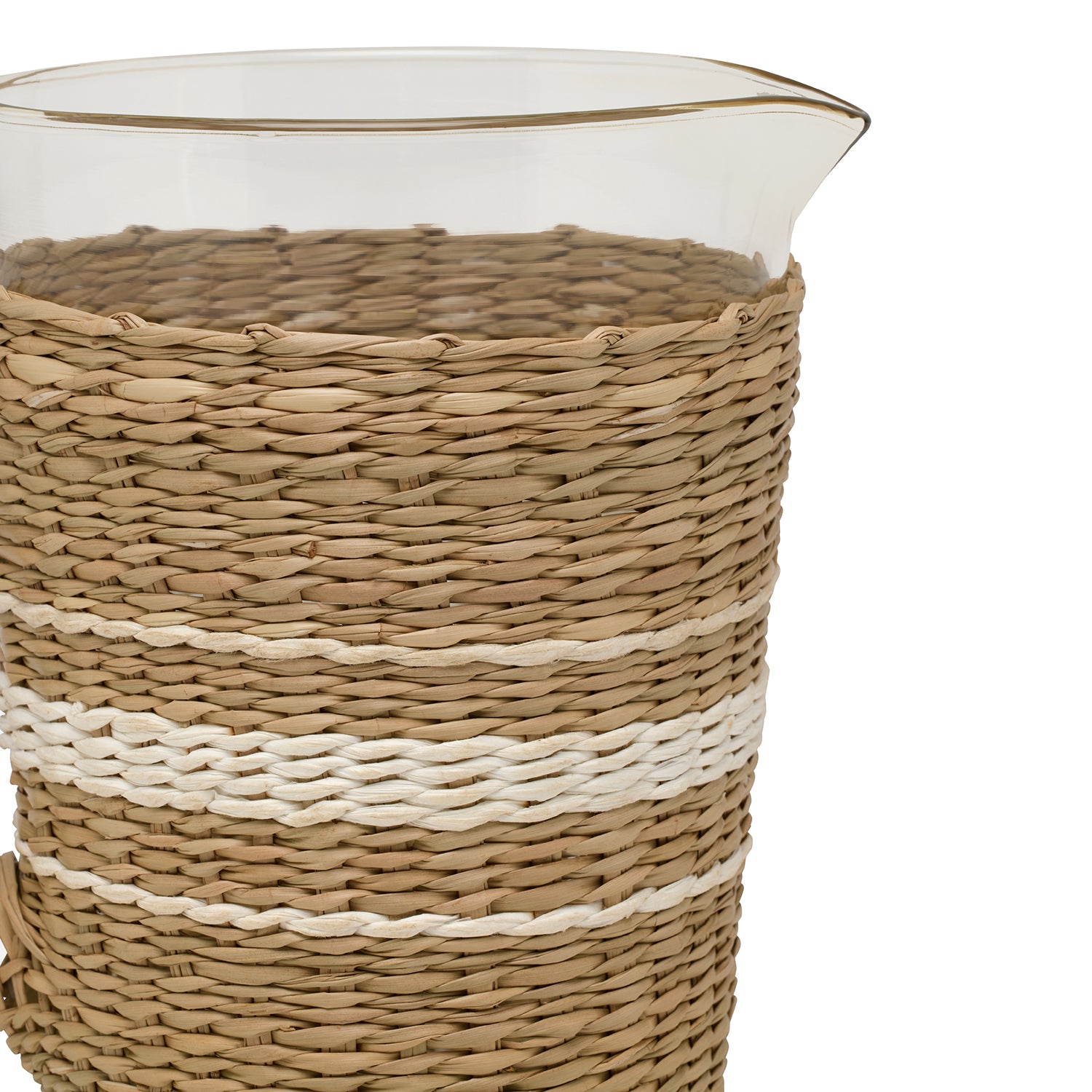 Zaley Natural/White Seagrass Pitcher - Thumbnail 4