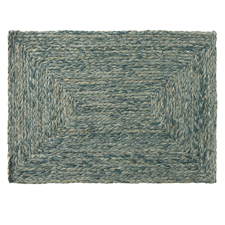 Zoey Teal Raffia Placemat Set/4 (Rectangle)