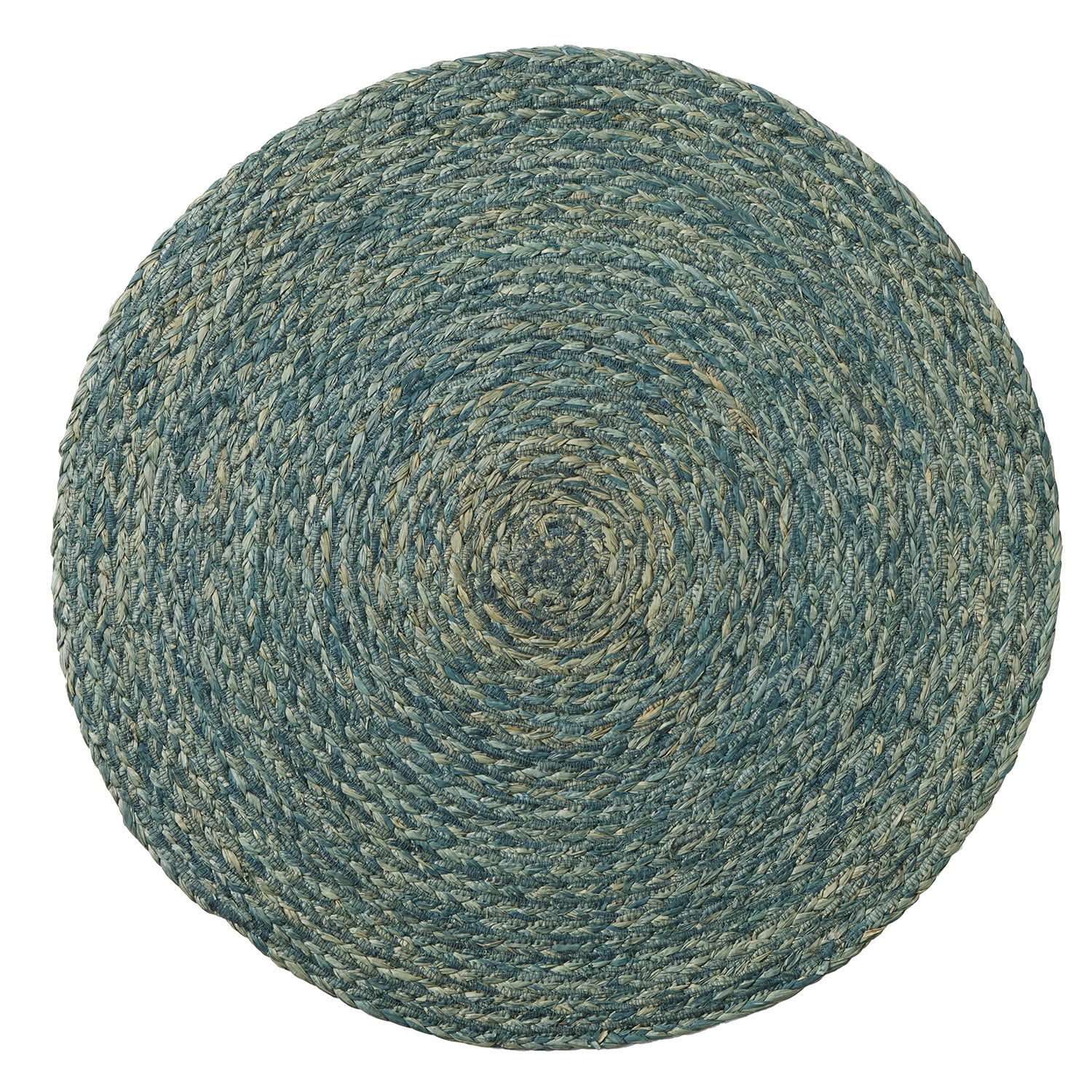 Zoey Teal Raffia Placemat Set/4 (Round) - Thumbnail 2