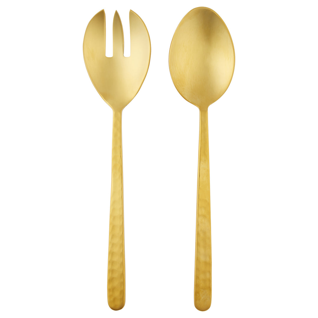 Zora Polished Gold 2-Piece Serving Set