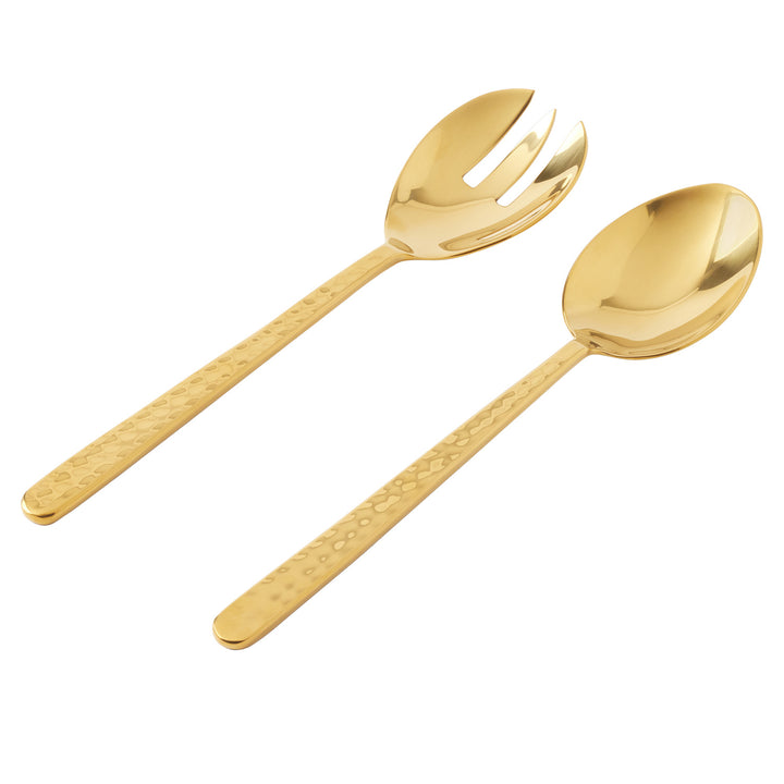 Zora Polished Gold 2-Piece Serving Set