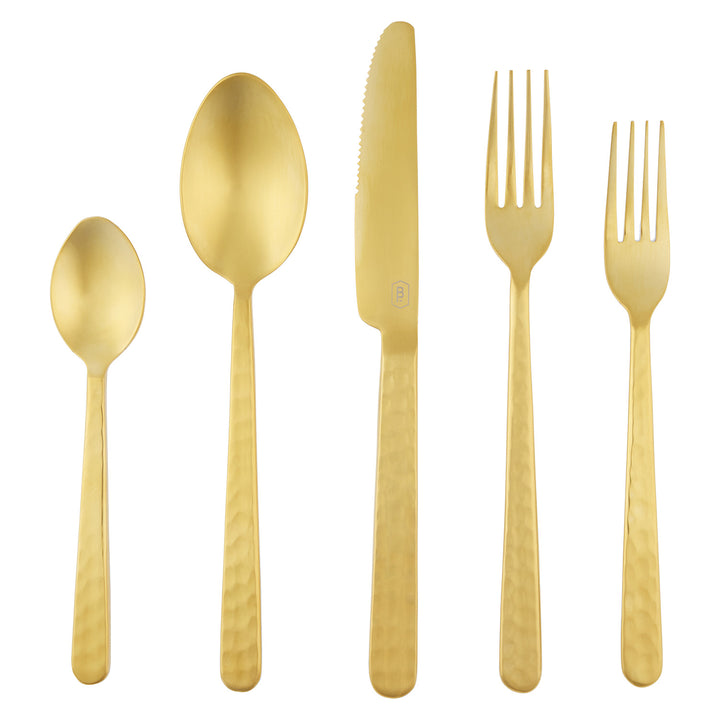 Zora Polished Gold Flatware Set/5