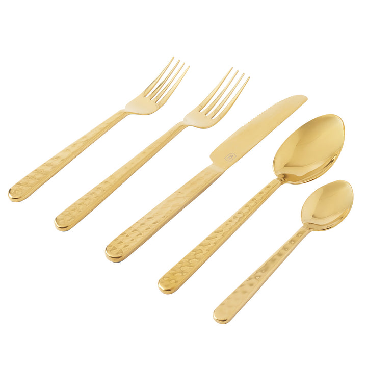 Zora Polished Gold Flatware Set/5