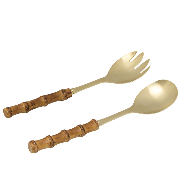 Zoya Matte Gold/Natural 2-Piece Serving Set
