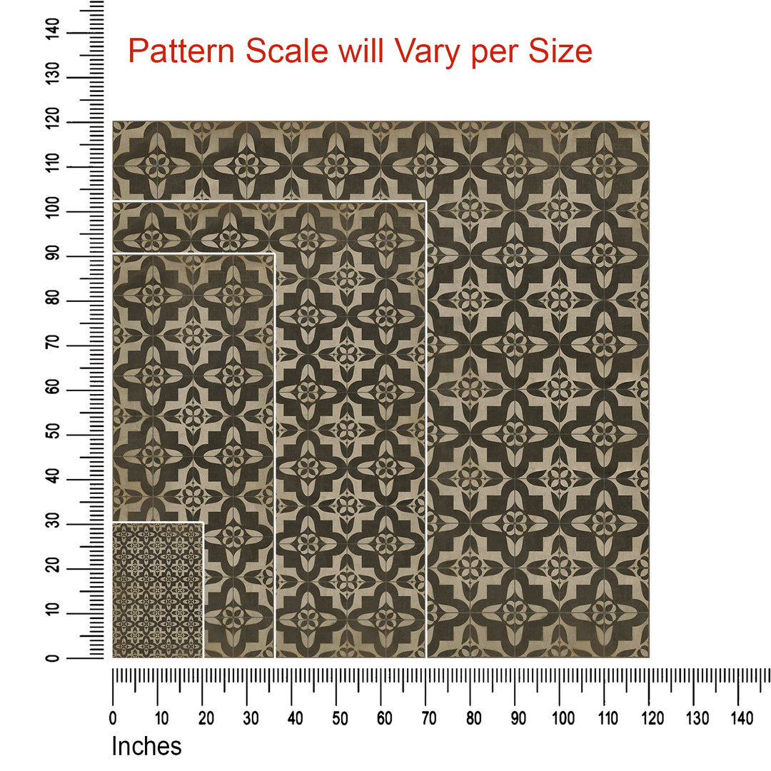 Vintage Vinyl Floorcloth Rug (Pattern 33 Boggled)