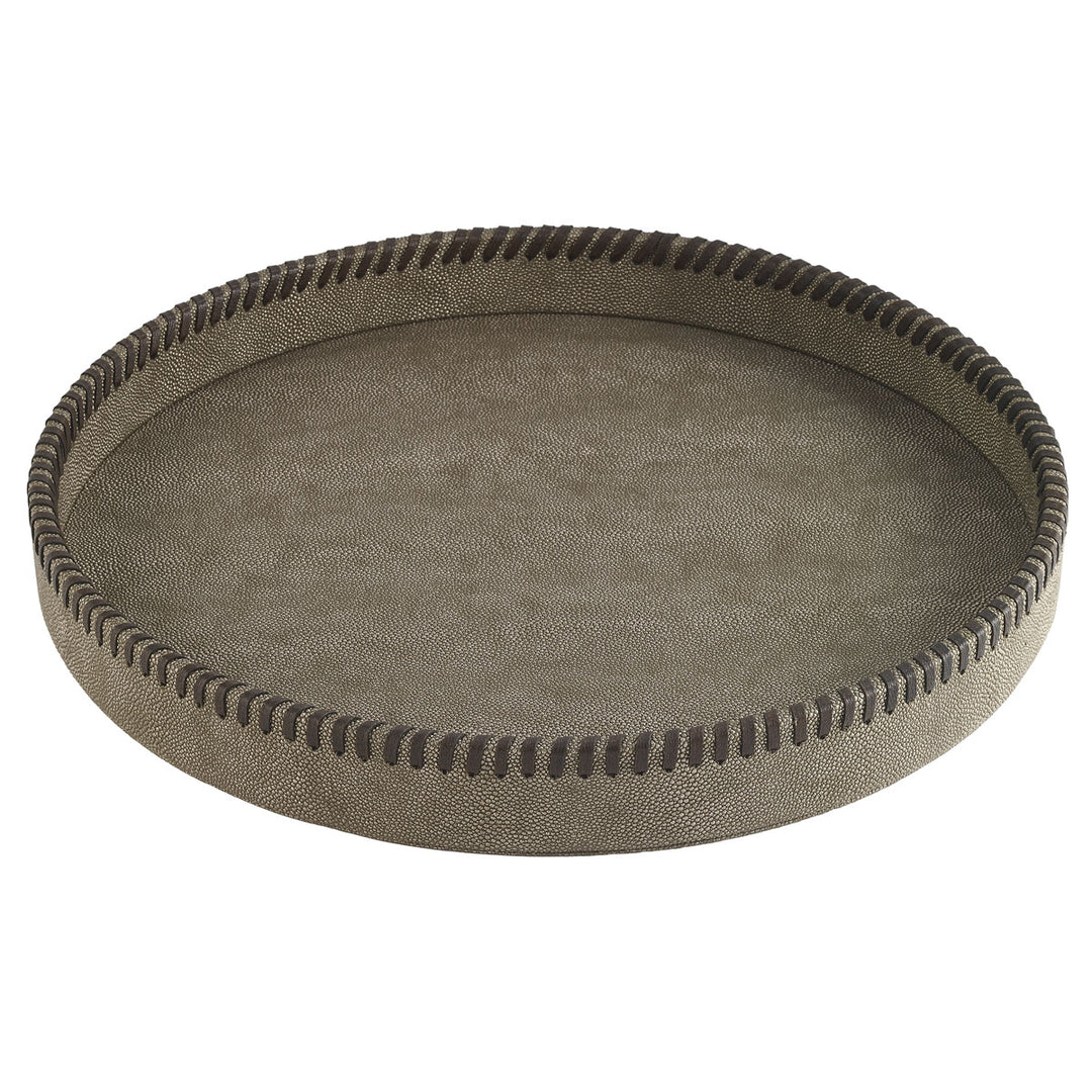 Bodrum Whipstitch Round Decorative Tray 16" (Bronze)