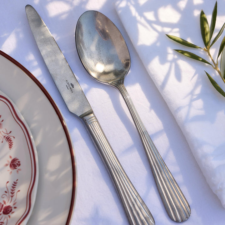 Costa Nova Douro Vintage Brushed Stainless Steel Flatware 5 Pc. Set