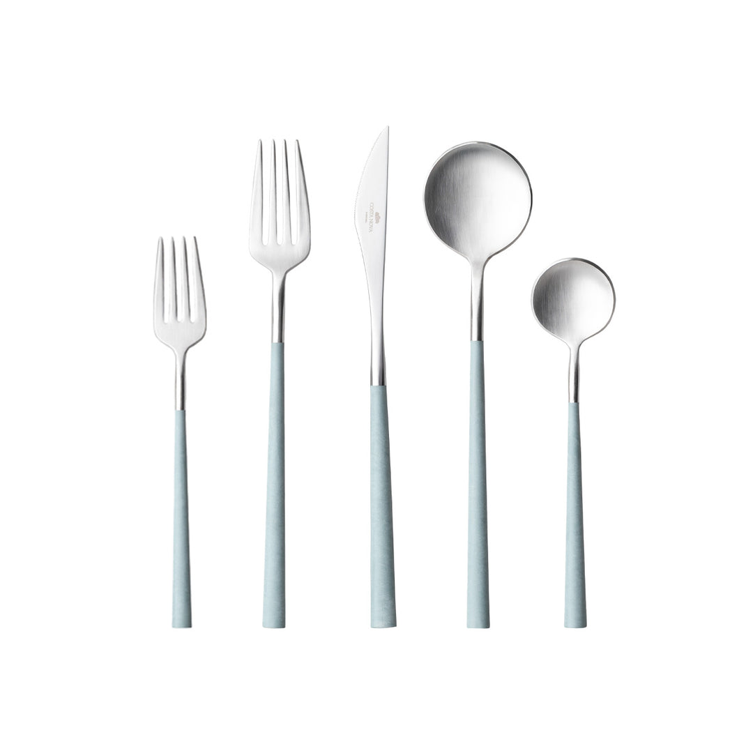 Costa Nova Mito Vintage Brushed Mint Stainless Steel Flatware 5 Pc. Set