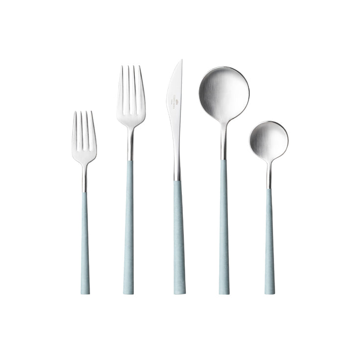 Costa Nova Mito Vintage Brushed Mint Stainless Steel Flatware 5 Pc. Set