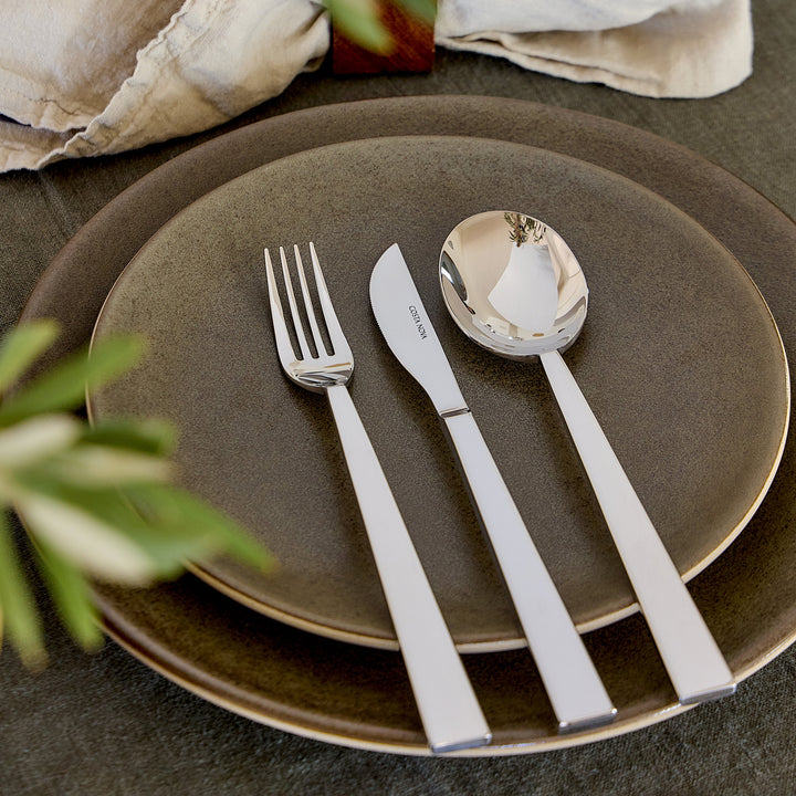 Costa Nova Sen Polished Silver Stainless Steel Flatware 5 Pc. Set