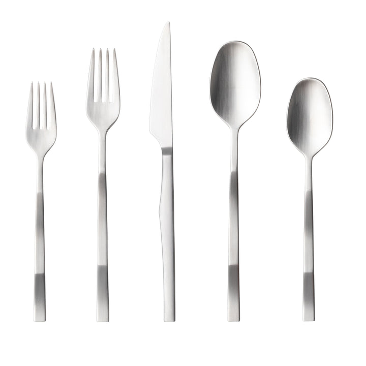 Costa Nova Ramo Brushed Silver Stainless Steel Flatware 5 Pc. Set