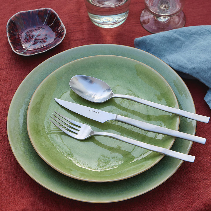 Costa Nova Ramo Brushed Silver Stainless Steel Flatware 5 Pc. Set