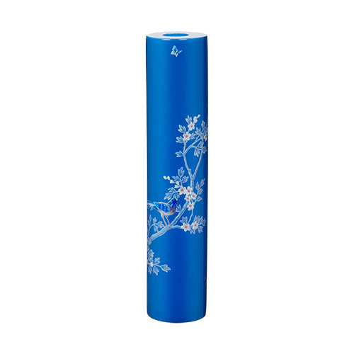 Addison Ross Lacquer Chinoiserie Candlestick 9.6" (Blue)