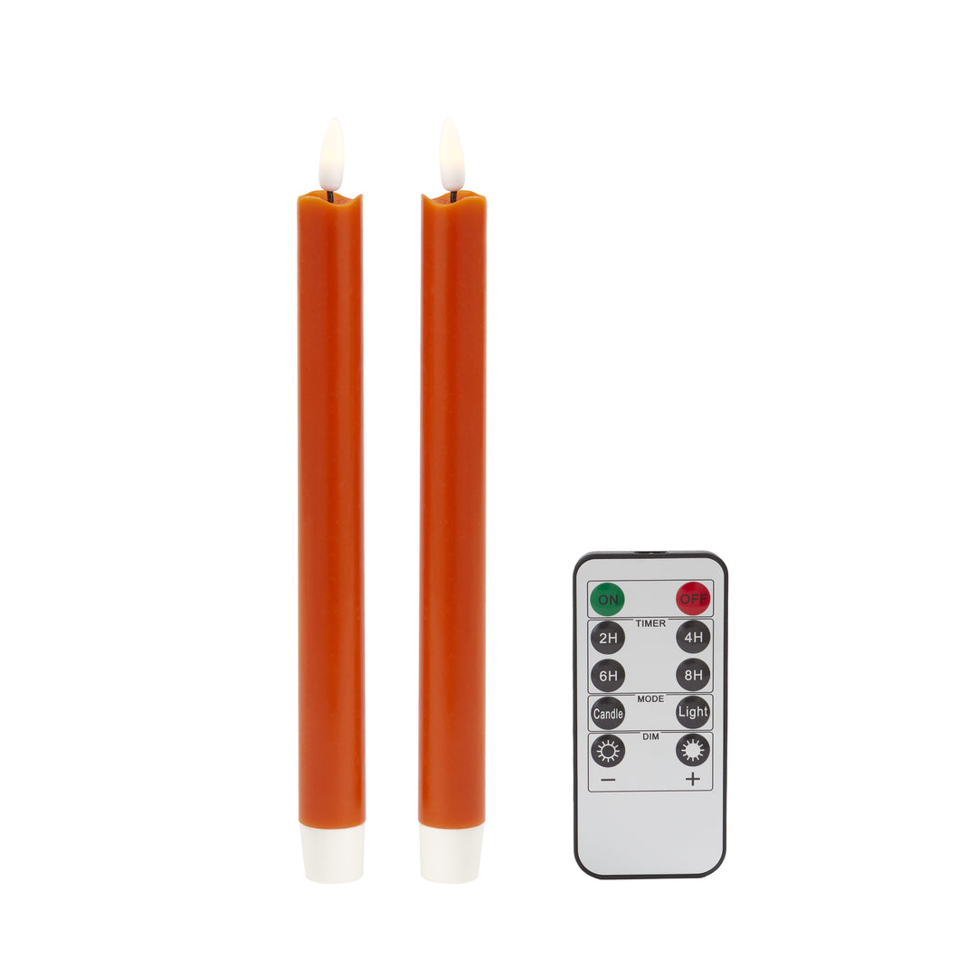 Addison Ross Orange LED Candles - Set of 2