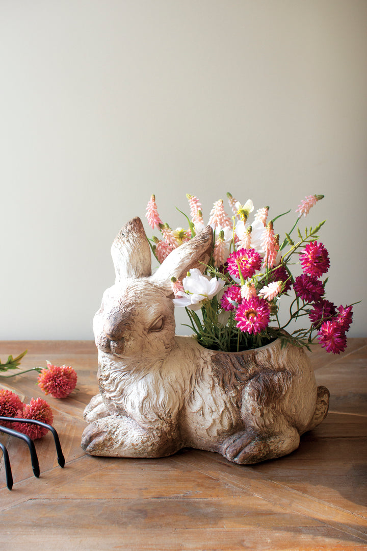 Faux Concrete Rabbit Planter