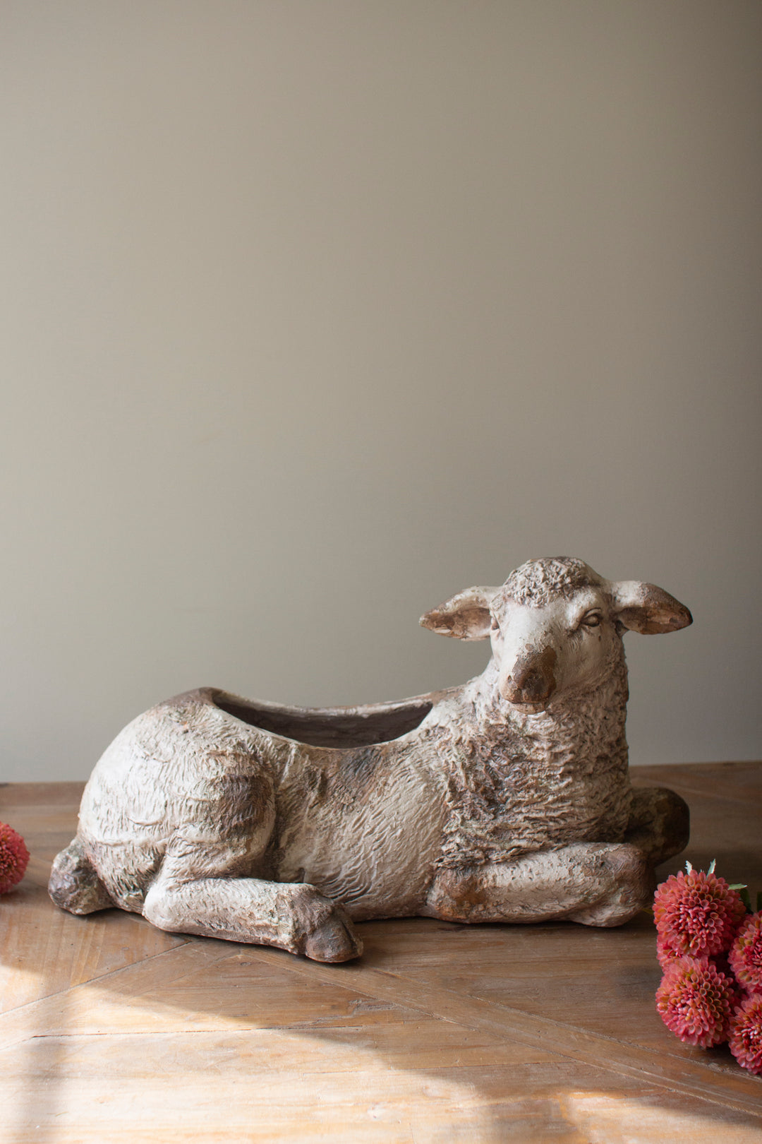 Faux Concrete Sheep Planter