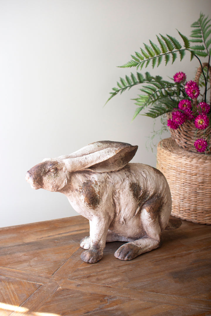 Faux Concrete Sitting Rabbit