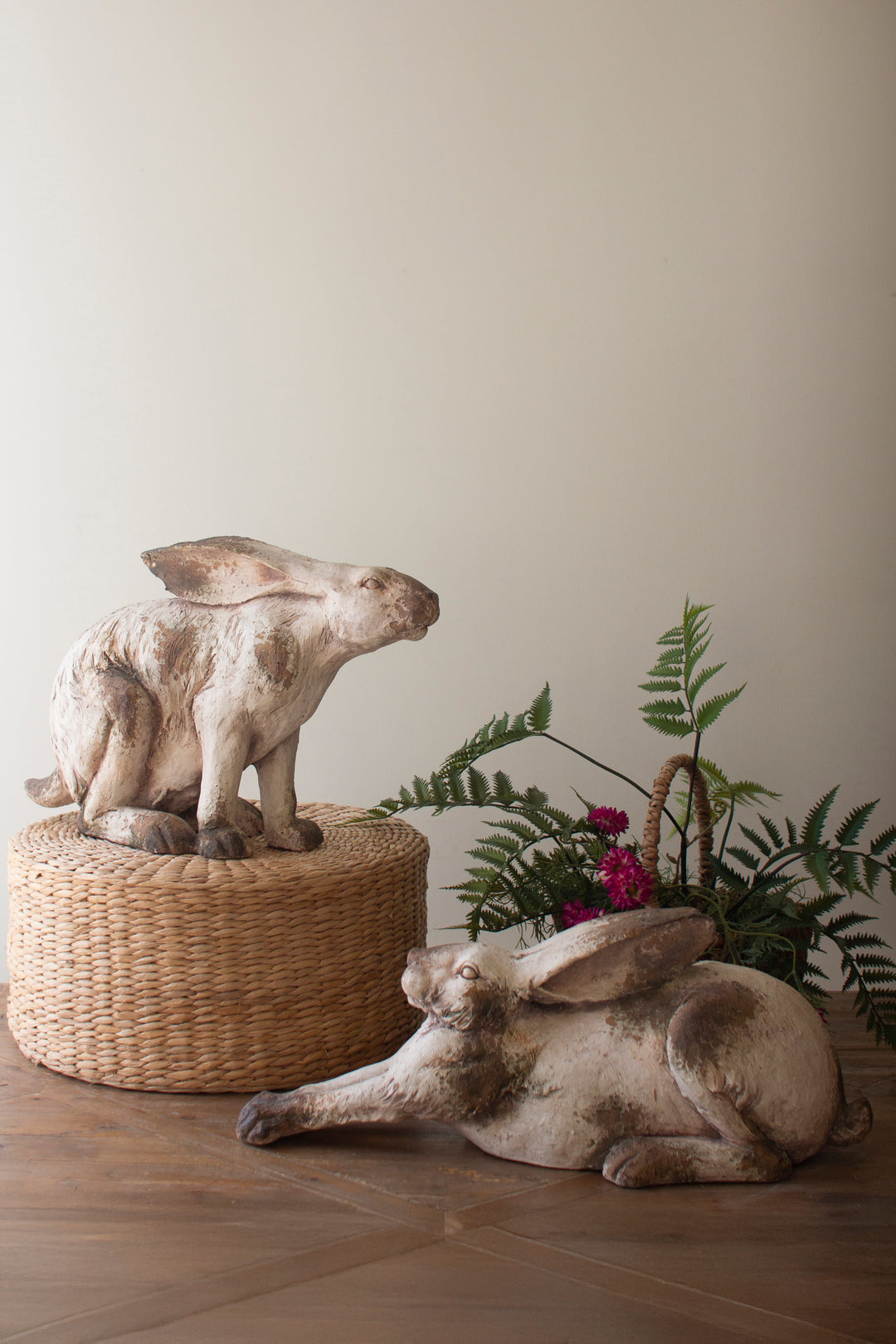 Faux Concrete Sitting Rabbit
