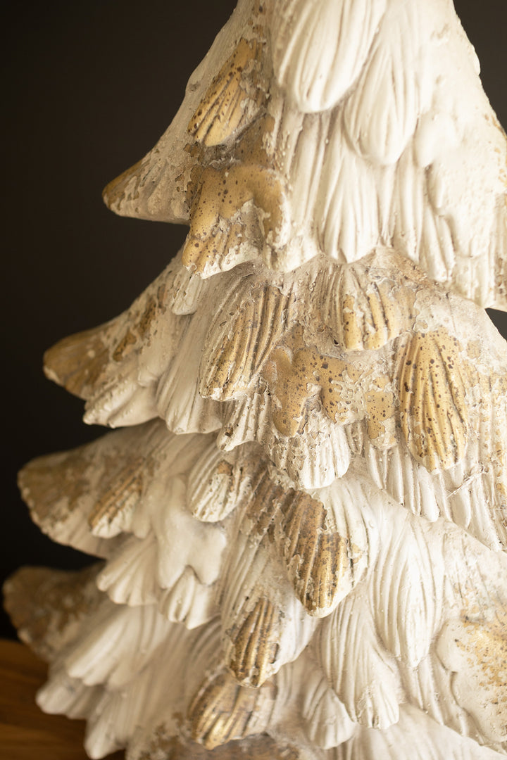 Antique White Faux Concrete Christmas Tree 39"T