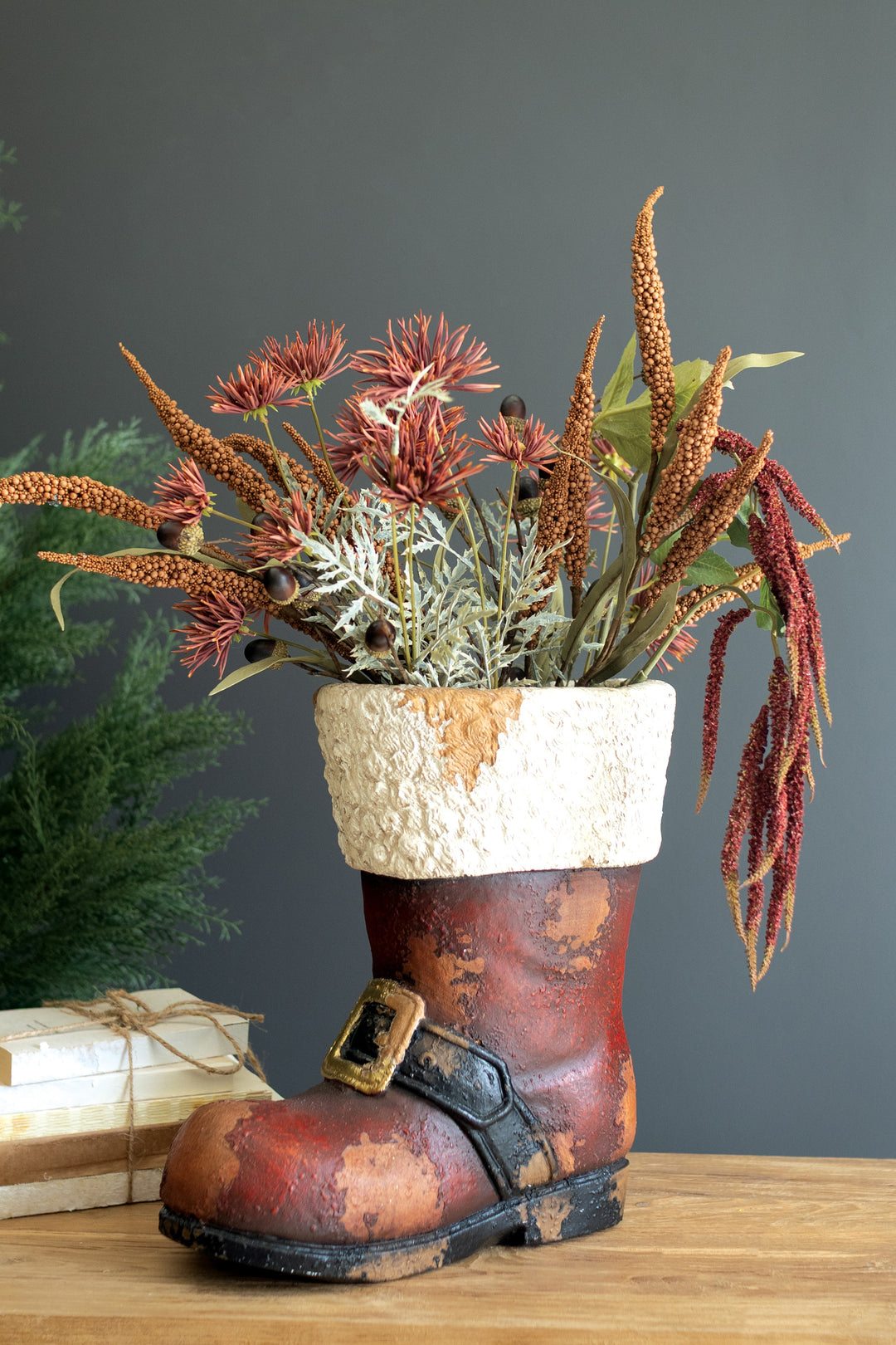 Faux Concrete Santa Boot