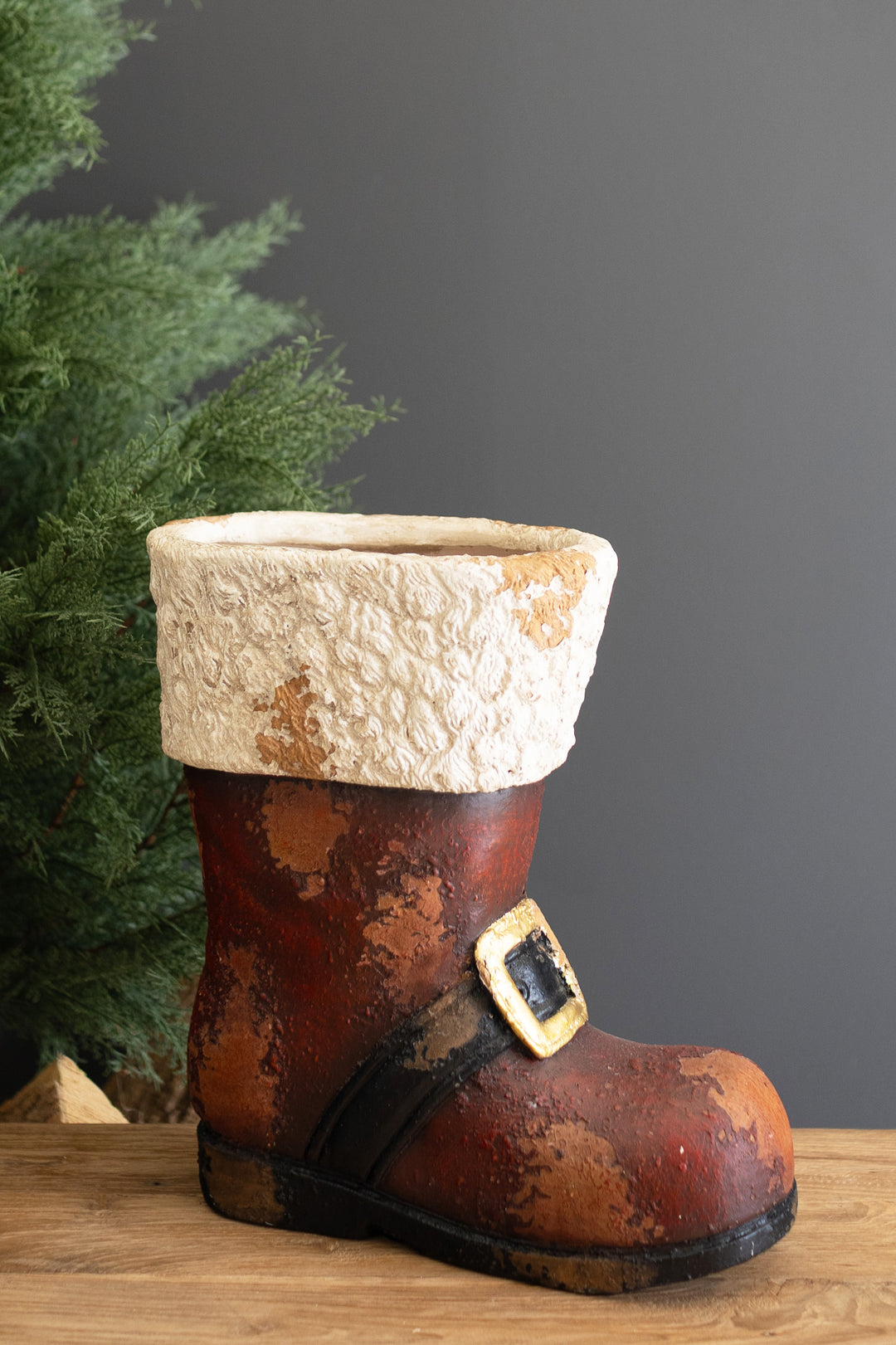 Faux Concrete Santa Boot