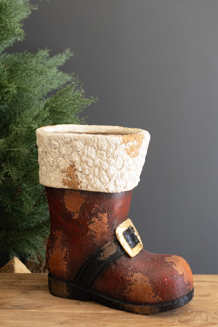 Faux Concrete Santa Boot