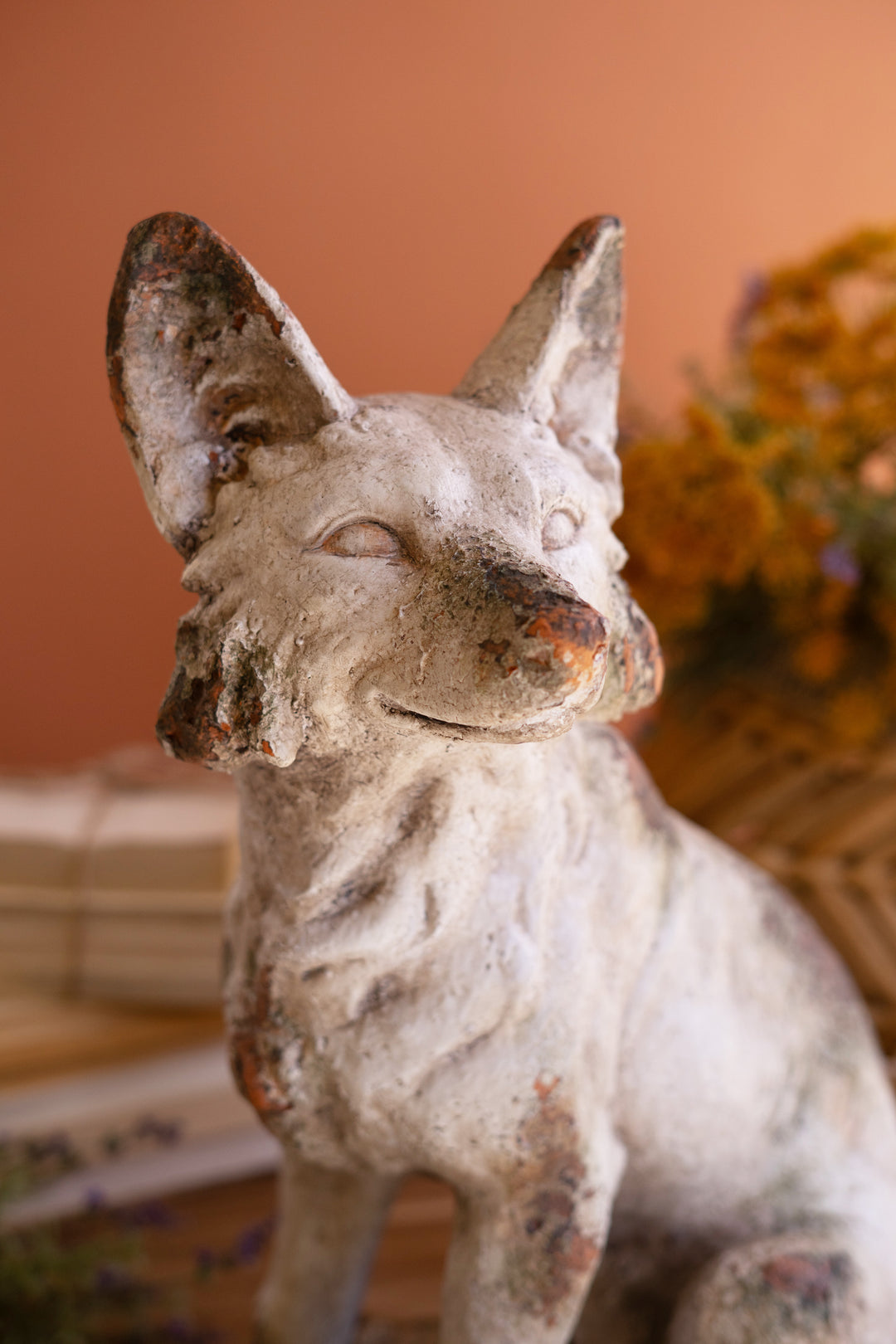 Faux Concrete Sitting Fox