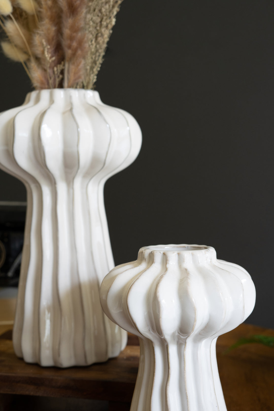 Set Of 2 Organic Ruffle Vases