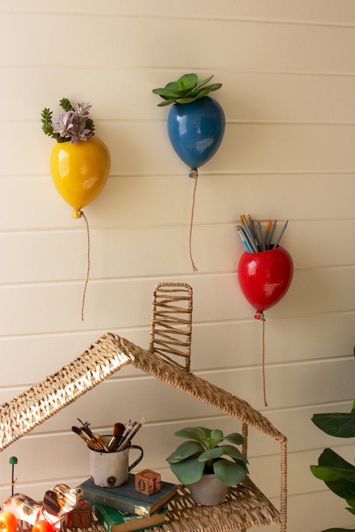 Set Of 3 Ceramic Balloon Planters