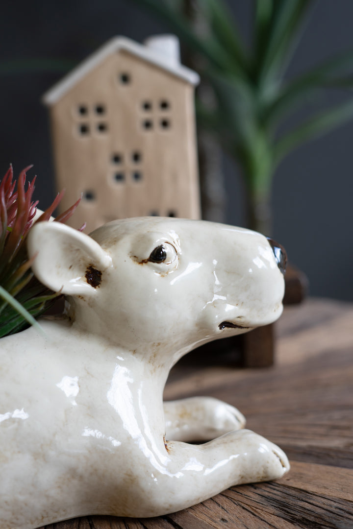 Ceramic Bull Terrier Planter