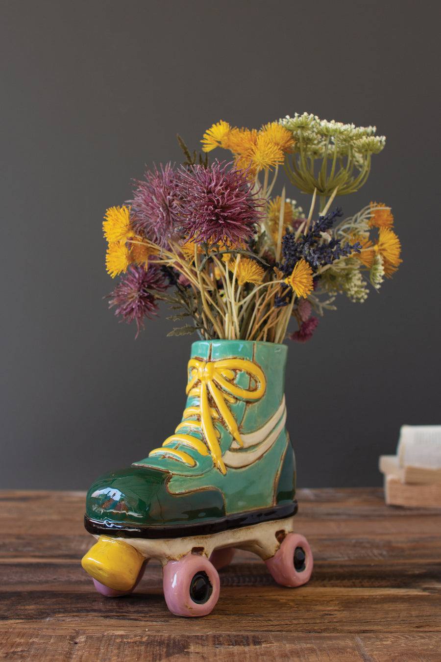 roller skate plant pot Ceramic Roller Skate Planter