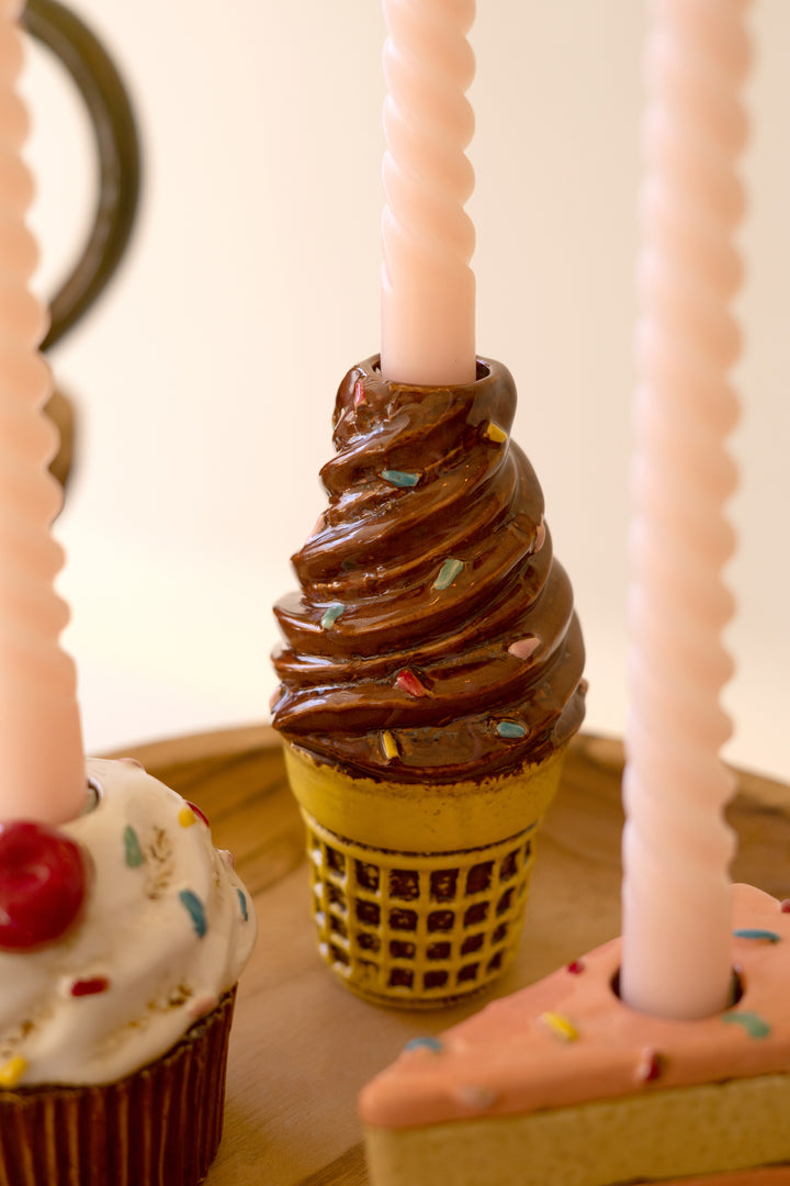 Set of 3 Dessert Ceramic Taper Holders