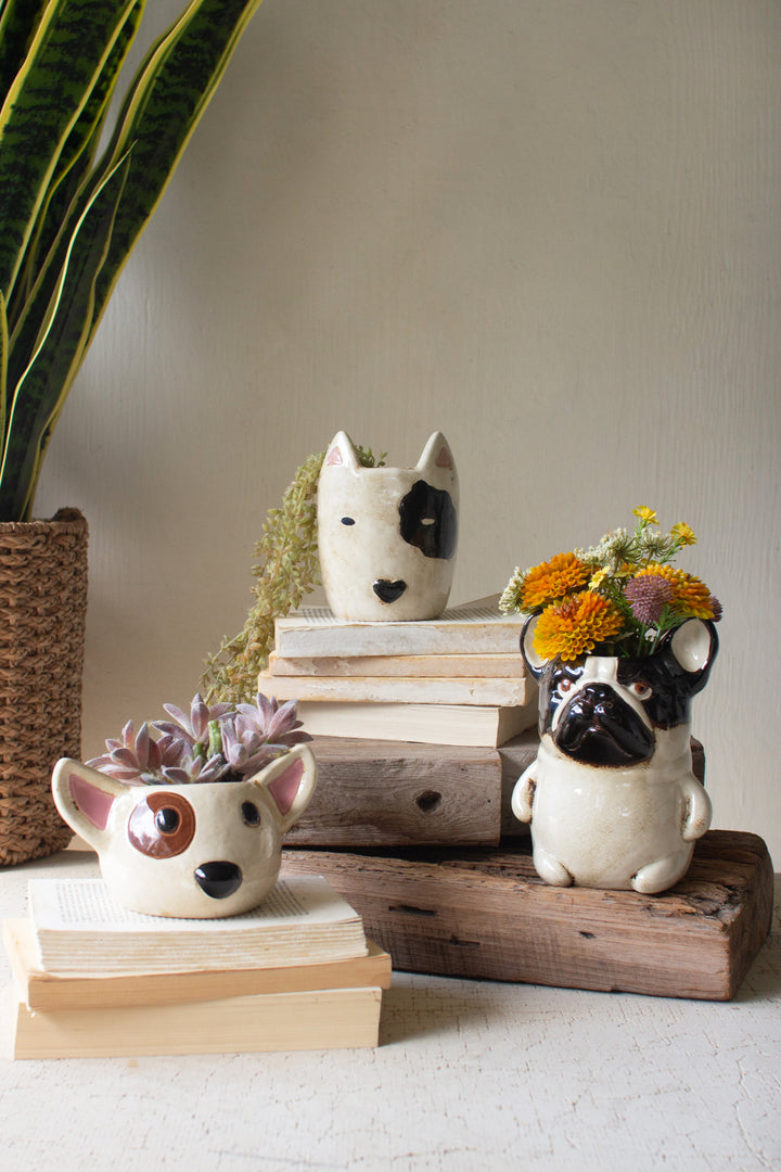 Ceramic French Bulldog Planter