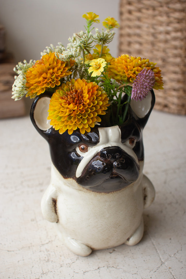 Ceramic French Bulldog Planter