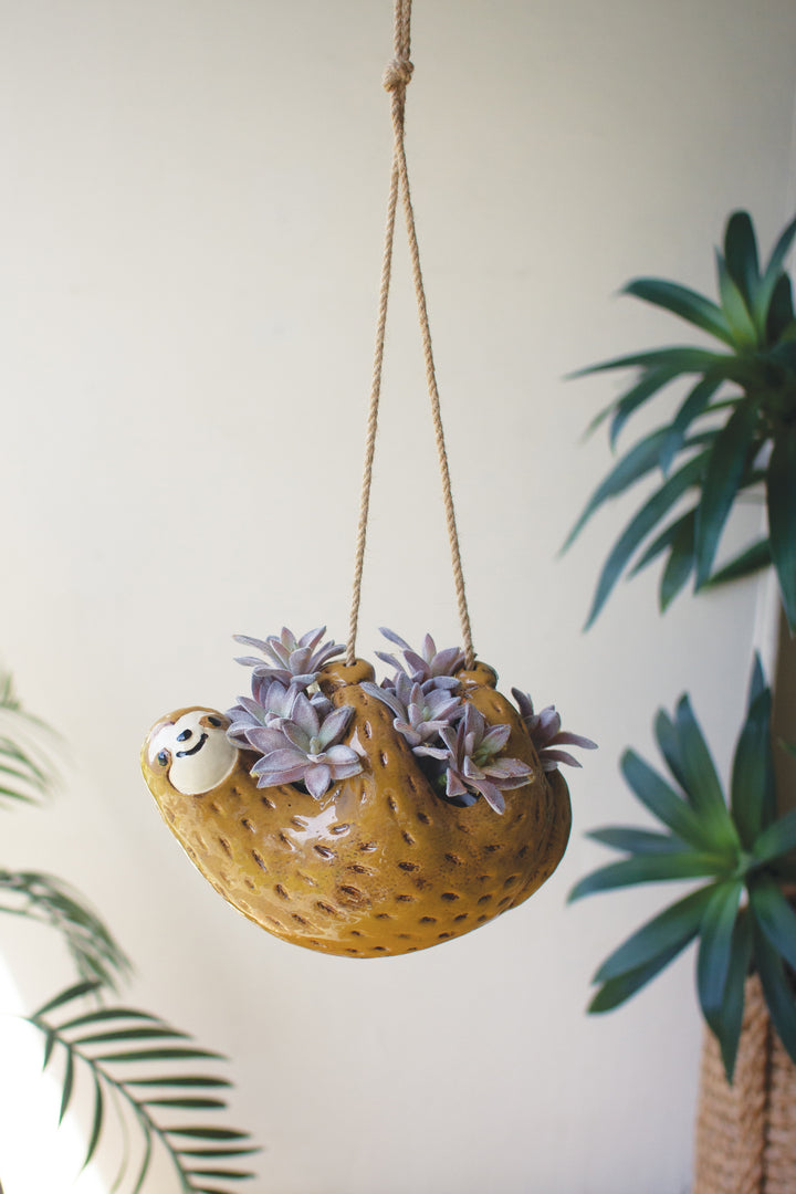 Ceramic Hanging Sloth Planter