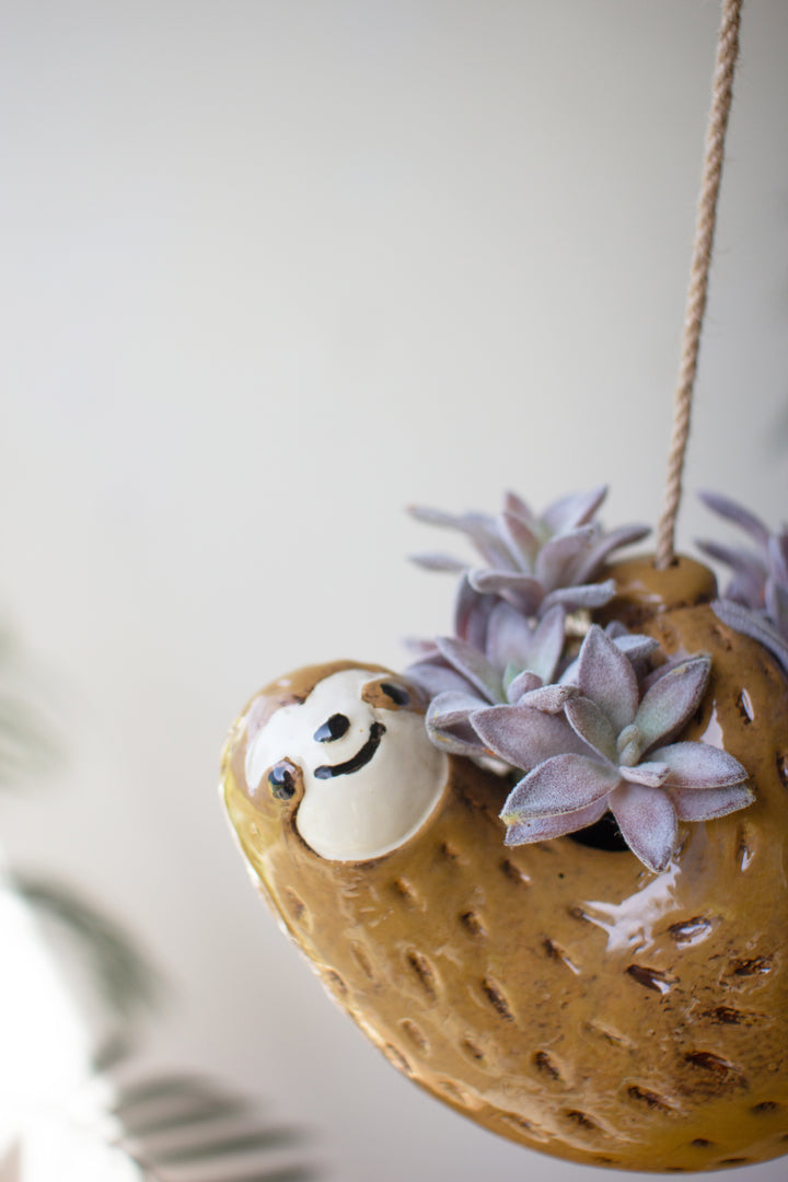 Ceramic Hanging Sloth Planter