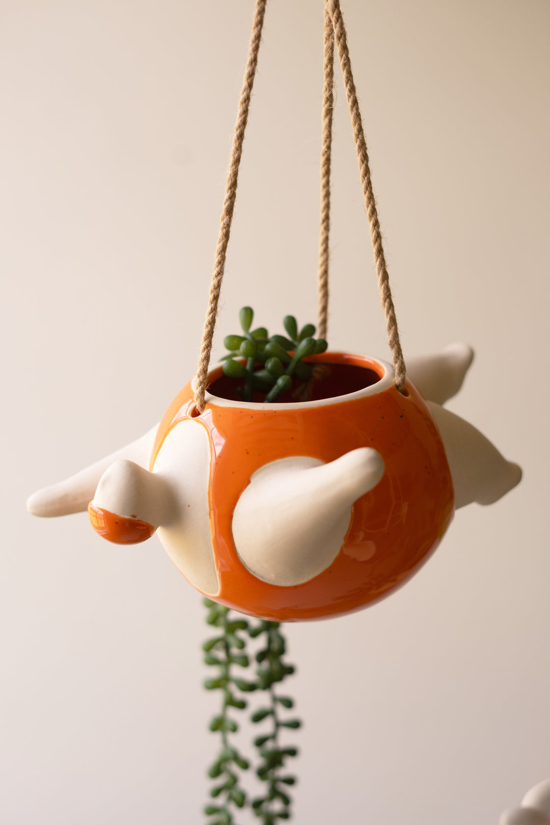 Set of 2 Hanging Ceramic Swimmers Planters