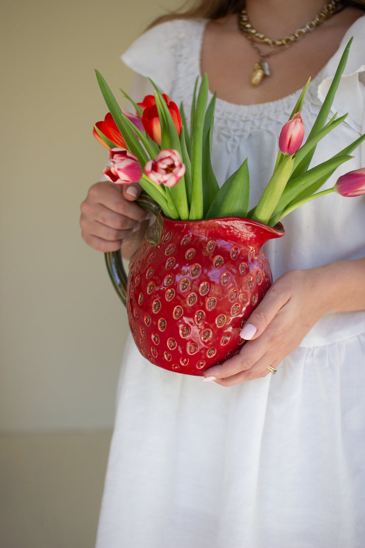 Ceramic Strawberry Pitcher