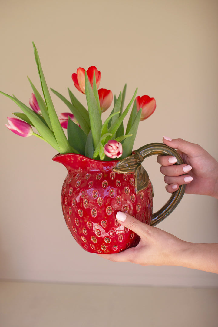 Ceramic Strawberry Pitcher